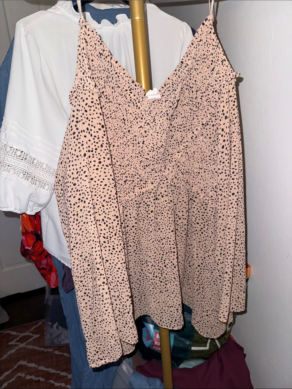 FLAWLESS Blush Cami with Black Dot Print